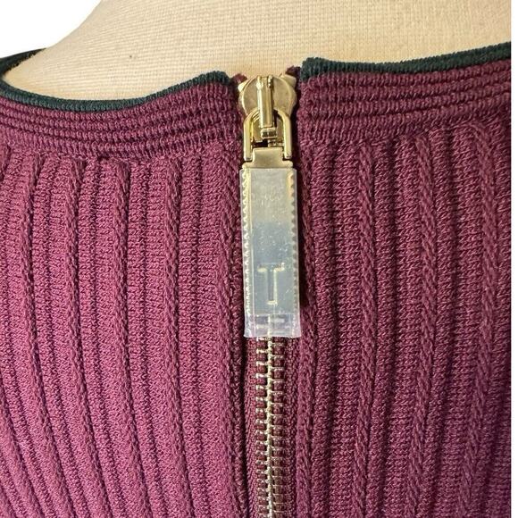 TED BAKER London NEW Plum Renyina Ribbed Stretch Sweater Dress US Size 6-8 - Picture 7 of 9